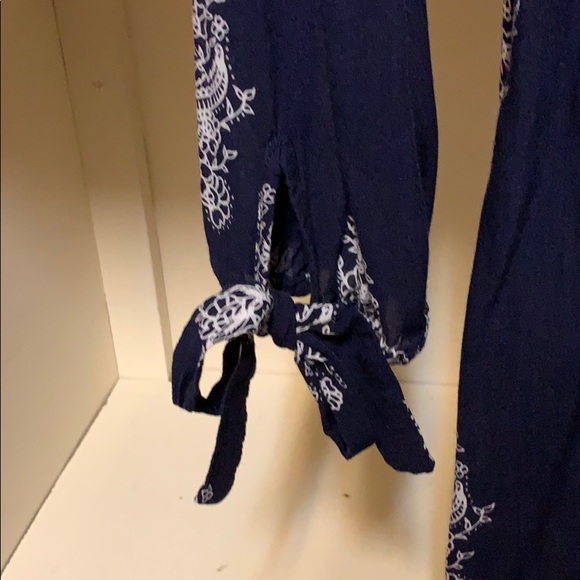 Faithful off the shoulder navy/white mini dress - Picture 5 of 8